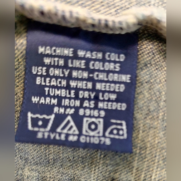 French Cuff Vintage Button Front Denim Jeans Jacket size Medium - Picture 13 of 13